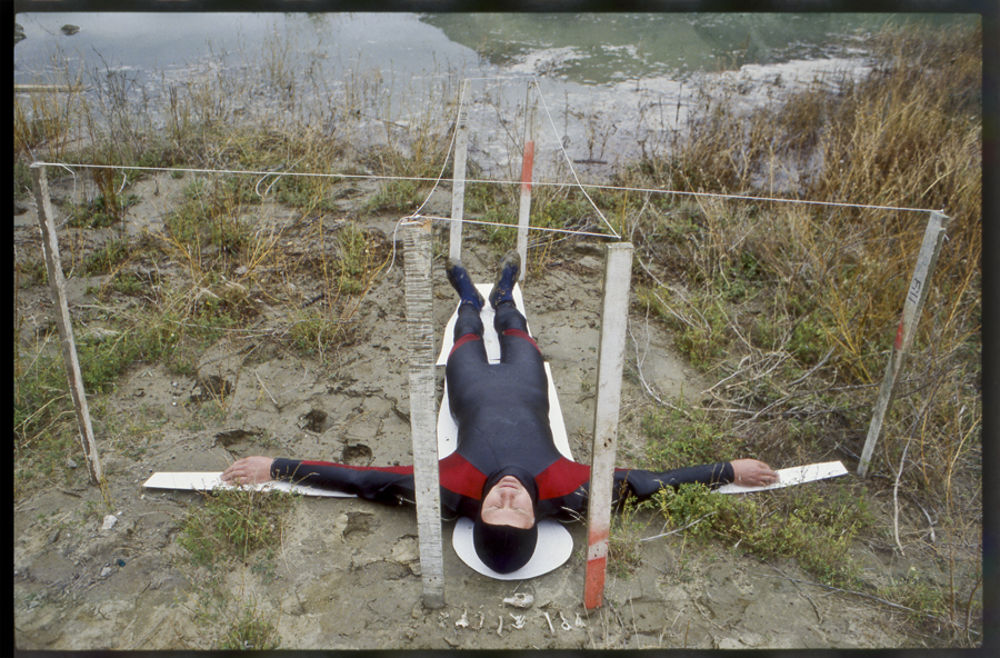 Performance to mark the first filling of hydro lake Dunstan, Clyde, New Zealand - Lloyd Godman Lake Fill I, 1992