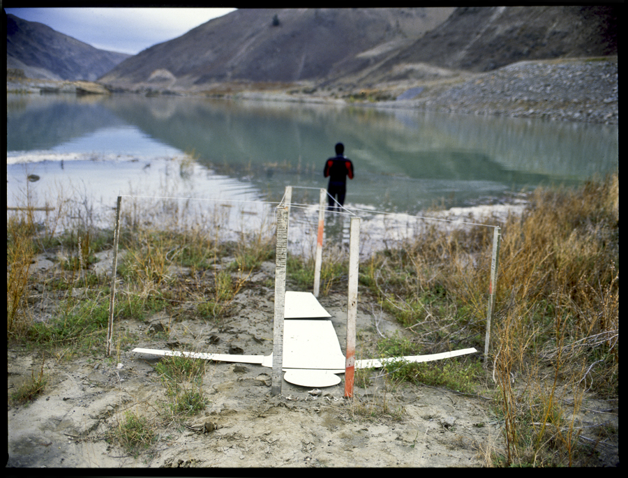 Performance to mark the first filling of hydro lake Dunstan, Clyde, New Zealand - Lloyd Godman Lake Fill I, 1992