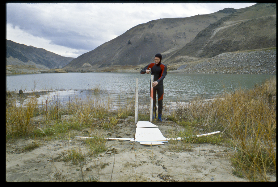 Performance to mark the first filling of hydro lake Dunstan, Clyde, New Zealand - Lloyd Godman Lake Fill I, 1992