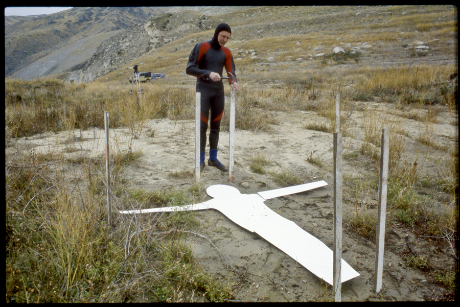 Performance to mark the first filling of hydro lake Dunstan, Clyde, New Zealand - Lloyd Godman Lake Fill I, 1992