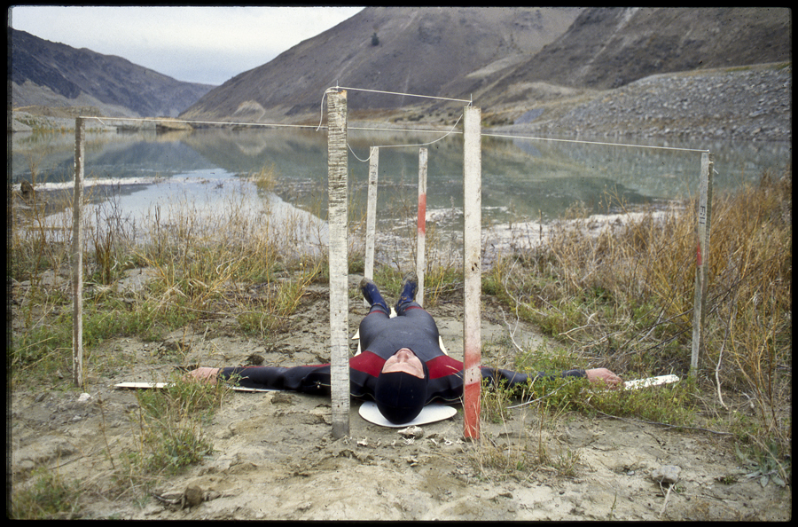 Performance to mark the first filling of hydro lake Dunstan, Clyde, New Zealand - Lloyd Godman Lake Fill I, 1992