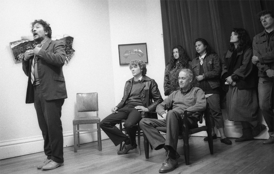 Opening of Secrets of the forgotten Tapu - Marshall Seifert Gallery Dunedin October 1986, Peter Carter, Lloyd Godman, Marshall Seifert,  Winsom Daker, Lindsay Crooks