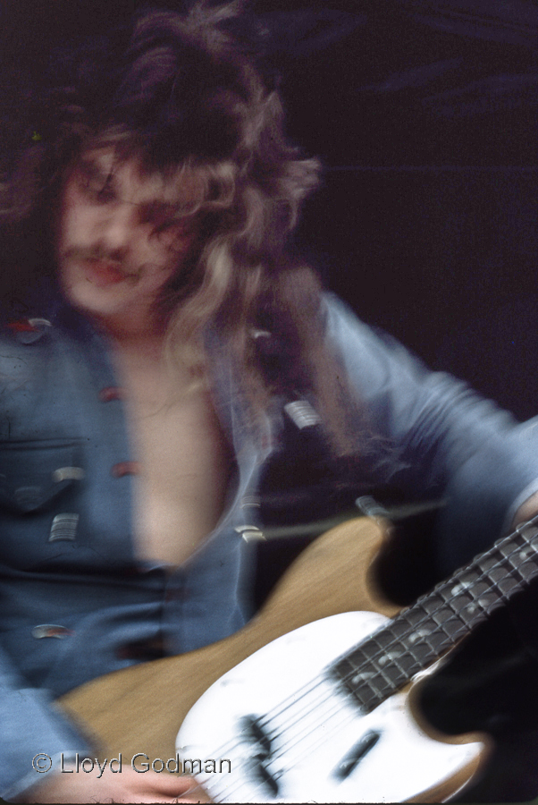 Francis Rossi, Status Quo - Te Rapa Racecourse, New Zealand 1973 - photograph Lloyd Godman 